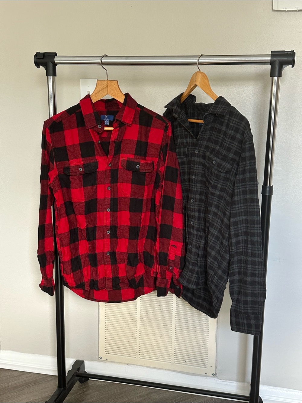 2 Plaid Button-Up Shirts